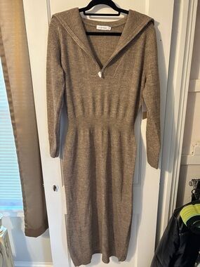 JustFab Taupe Knit Dress